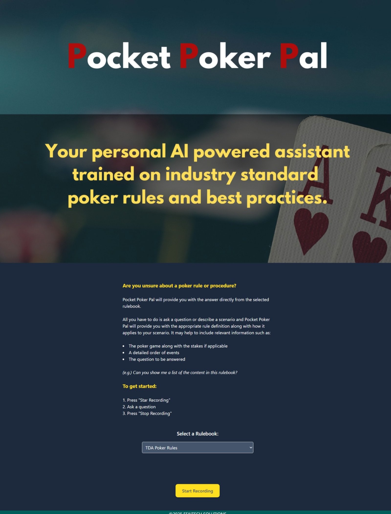 AI Poker Rules Assistant